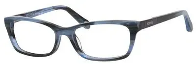 Fossil 6049 01F0 Eyeglasses Striated Blue 51mm Women