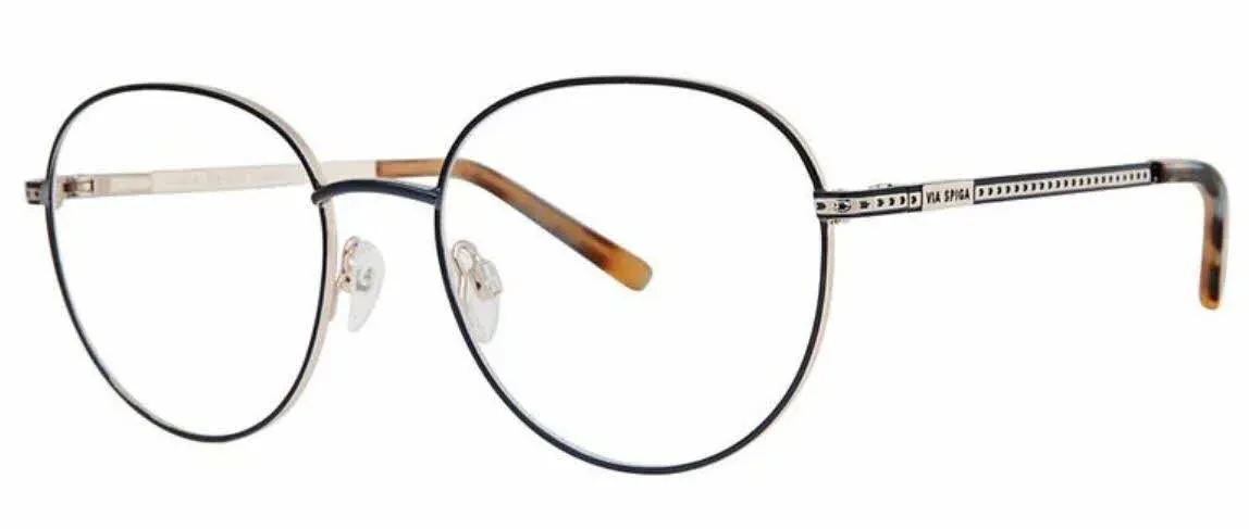 Via Spiga Dorotea 770 Eyeglasses Navy Gold 53mm Women