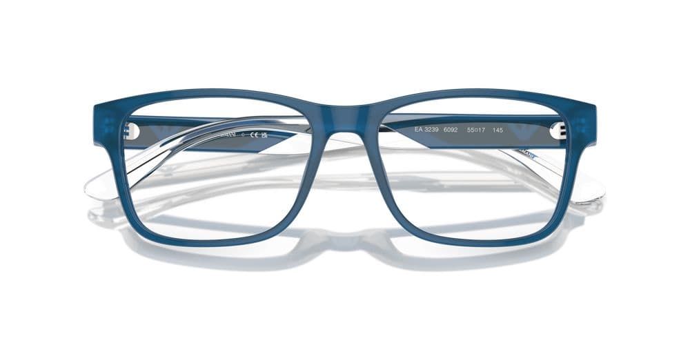 Emporio Armani 0EA3239 6092 Eyeglasses Shiny Opaline Blue 55mm Men 5