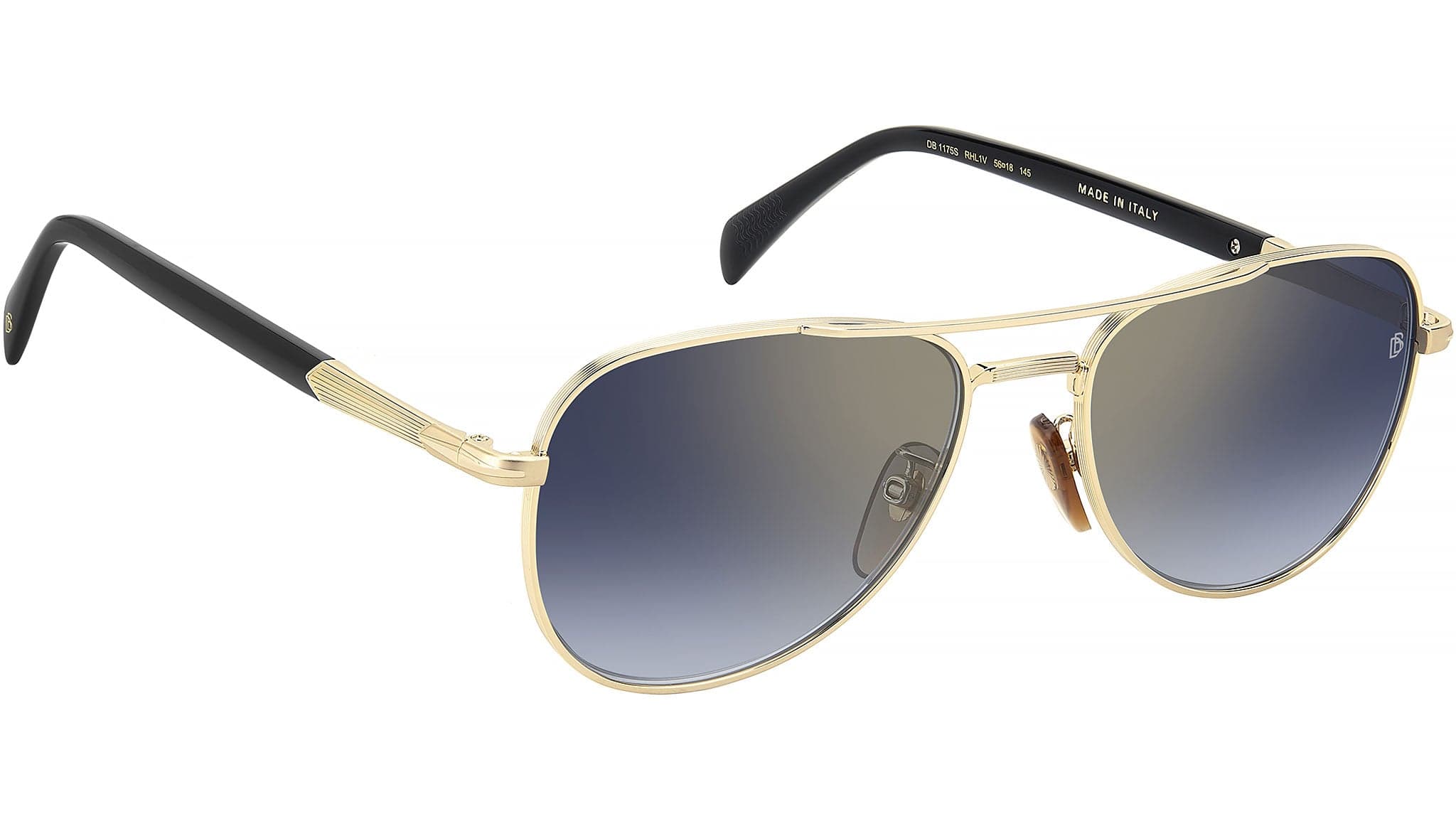 David Beckham DB 1175/S 0RHL 1V Sunglasses Gold Black 56mm Men 3