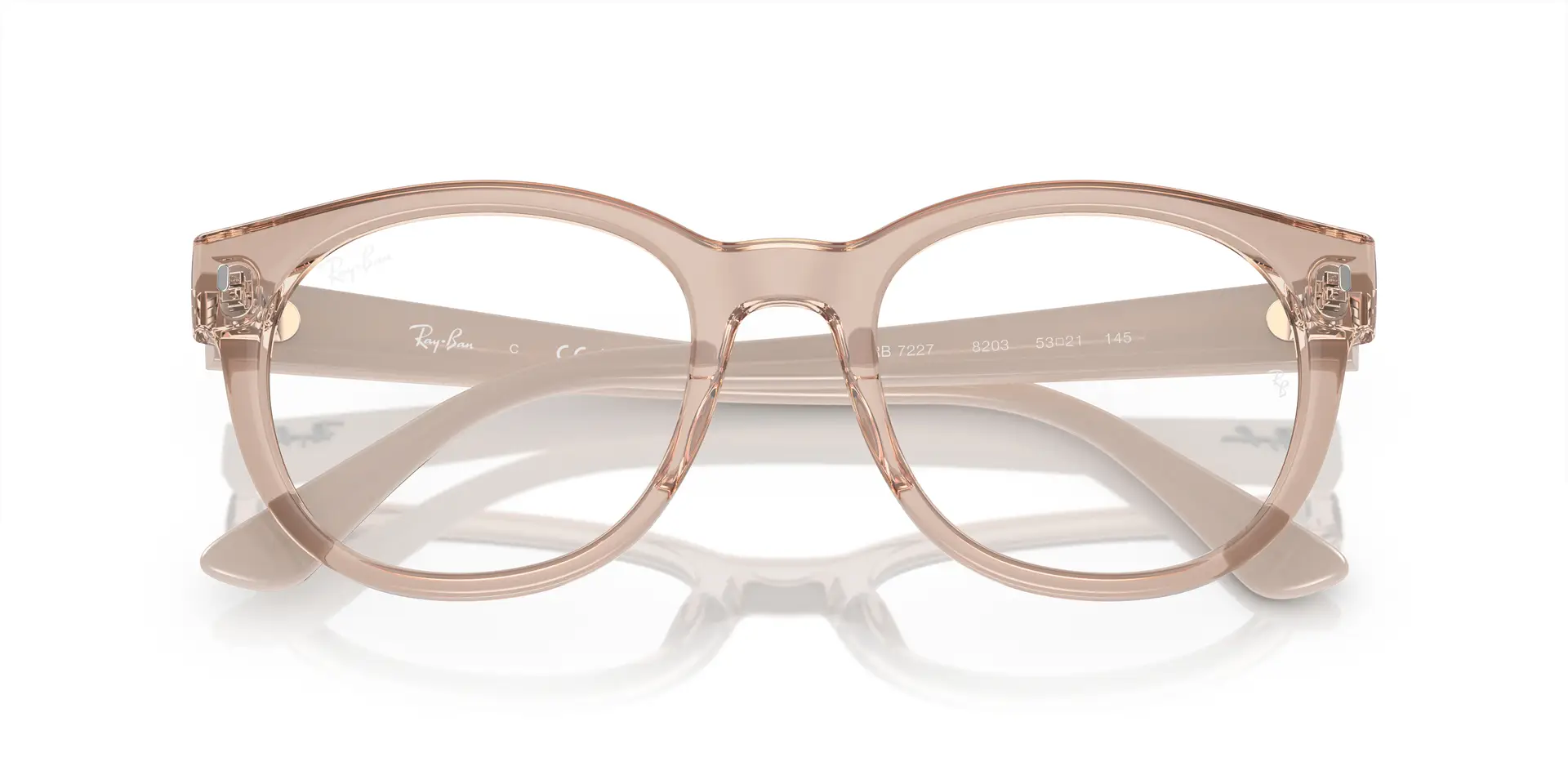 Ray-Ban RB7227 8203 RX7227 Eyeglasses Beige 53mm Unisex 6
