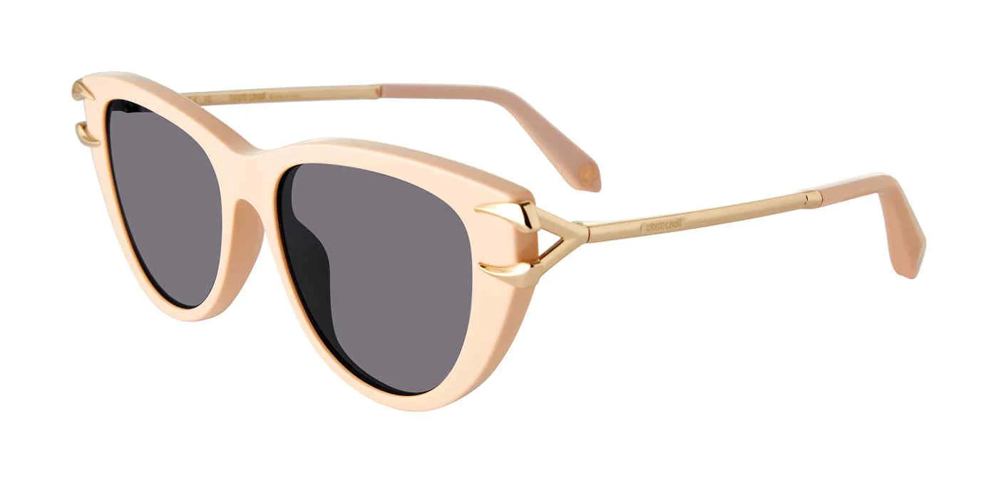 Roberto Cavalli SRC031 9LHX Sunglasses Shiny Full Powder Beige 55mm Women