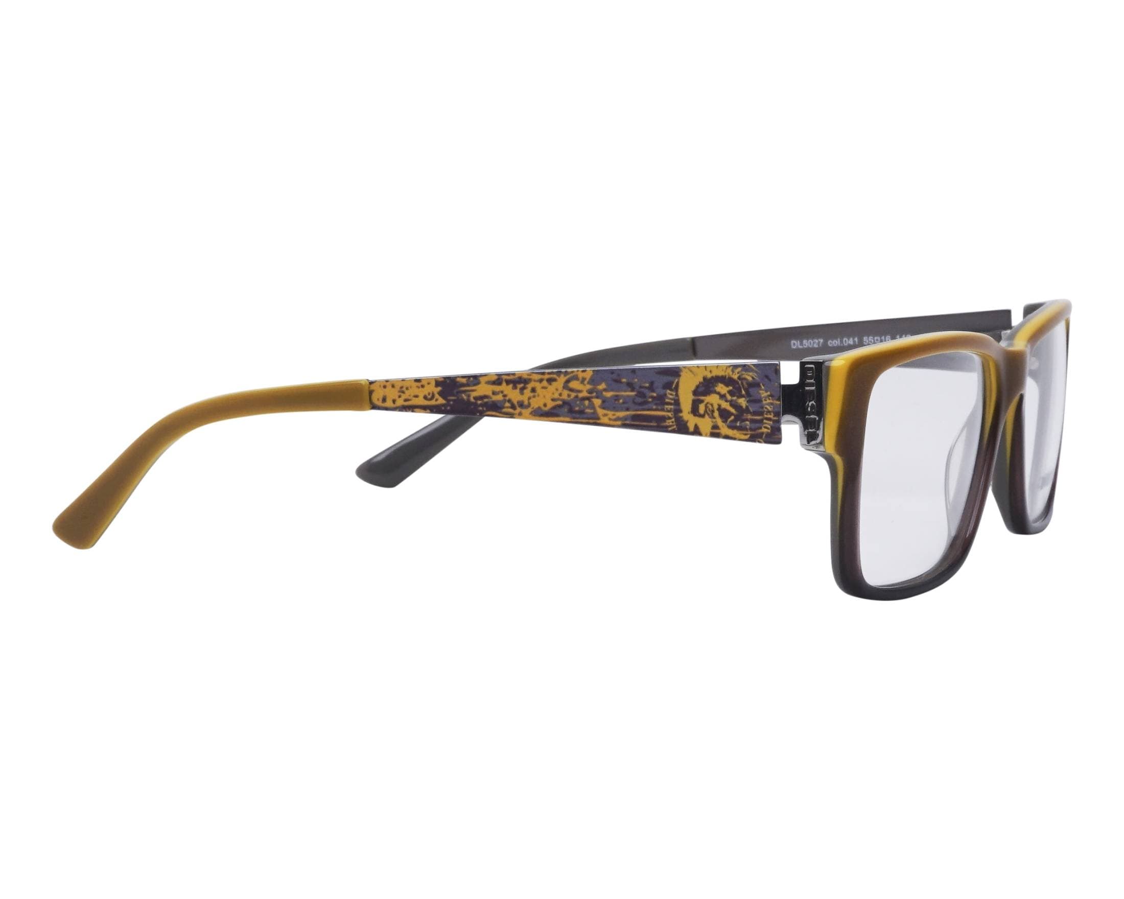 Diesel DL5027 041 Eyeglasses Yellow Grey Gradient 55mm Unisex 3