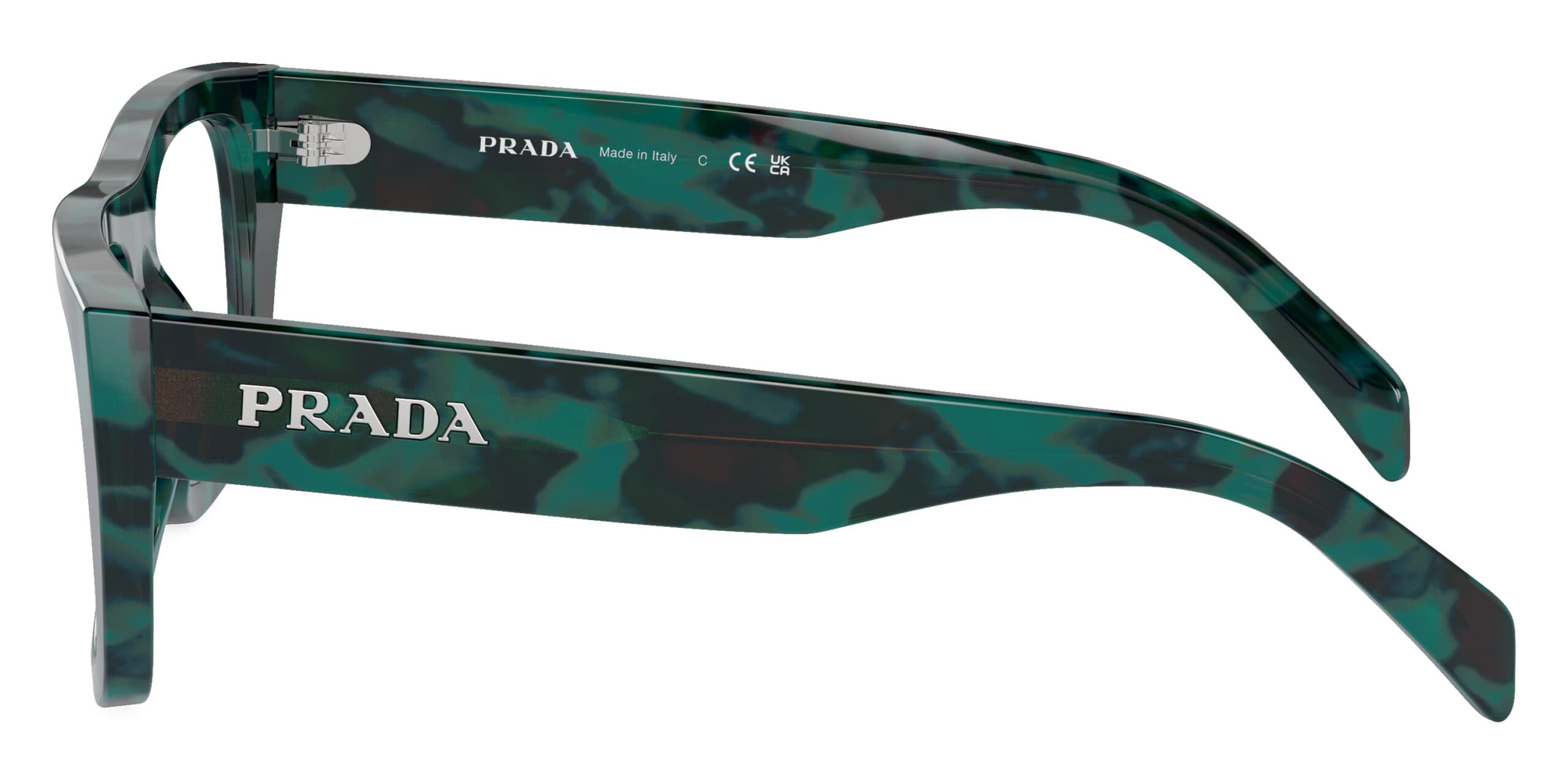 Prada VPRA17 17U1O1 Eyeglasses Black Green Marble 53mm Women 3