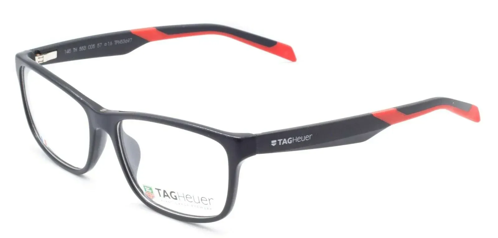 Tag Heuer TH553 006 Eyeglasses Black Red 57mm Unisex