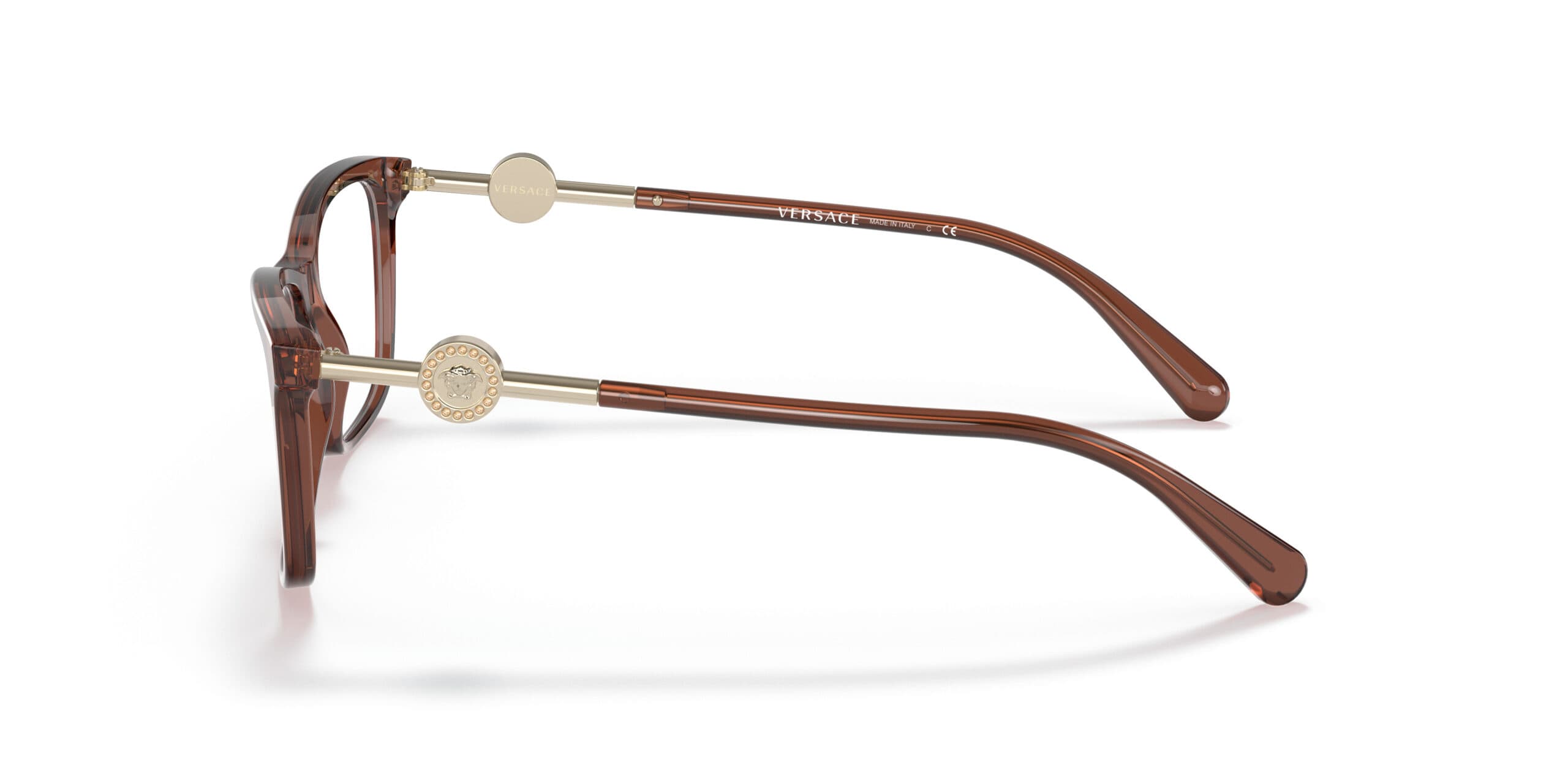 Versace 0VE3299B 5324 Eyeglasses Transparent Brown 53mm Women 2