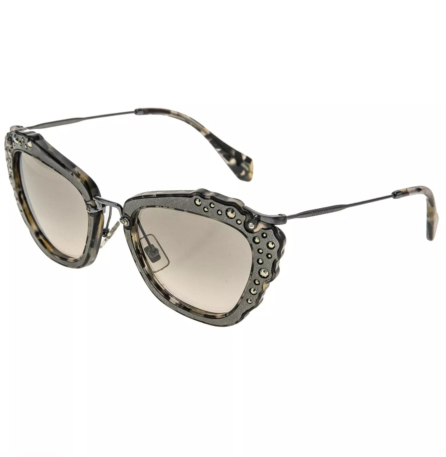 Miu Miu SMU 04Q DHE-3H2 Sunglasses Marble Grey/gunmetal 55mm Women 2