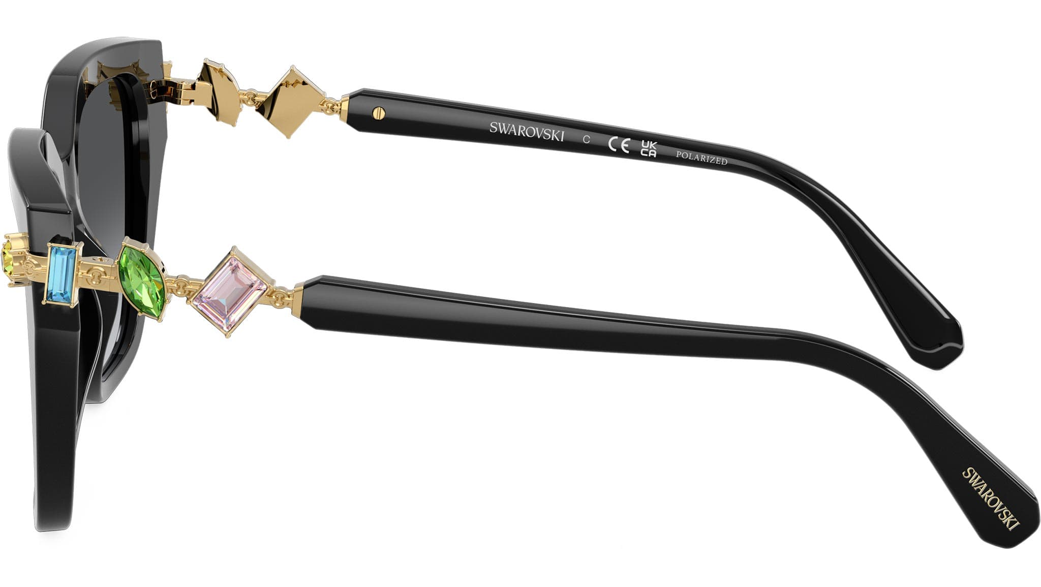 Swarovski SK6041 1001T3 Sunglasses Shiny Black 53mm Women 3