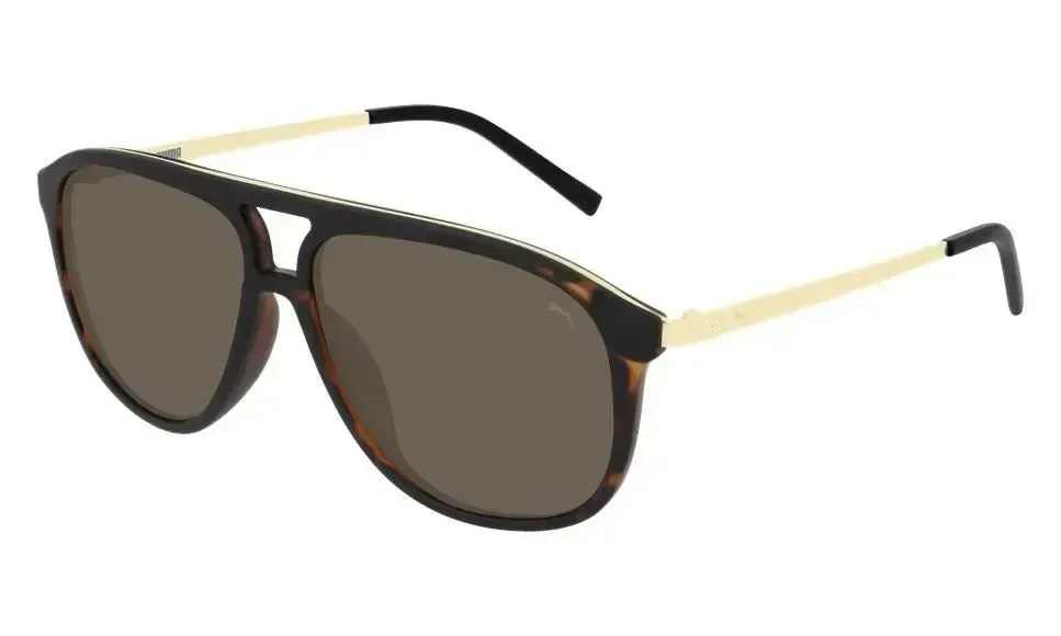 Puma PE0042S 009 Sunglasses Havana Gold 57mm Men
