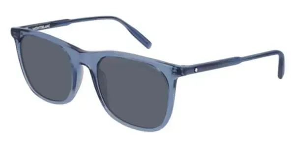 Montblanc MB0008S 004 Sunglasses Blue 53mm Men