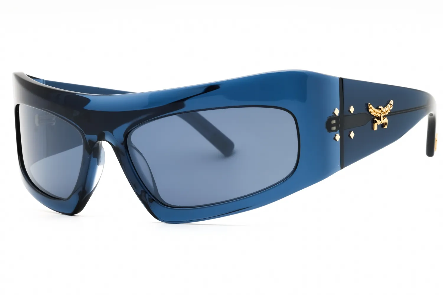 MCM MW0001 90X Sunglasses Shiny Blue 64mm Unisex