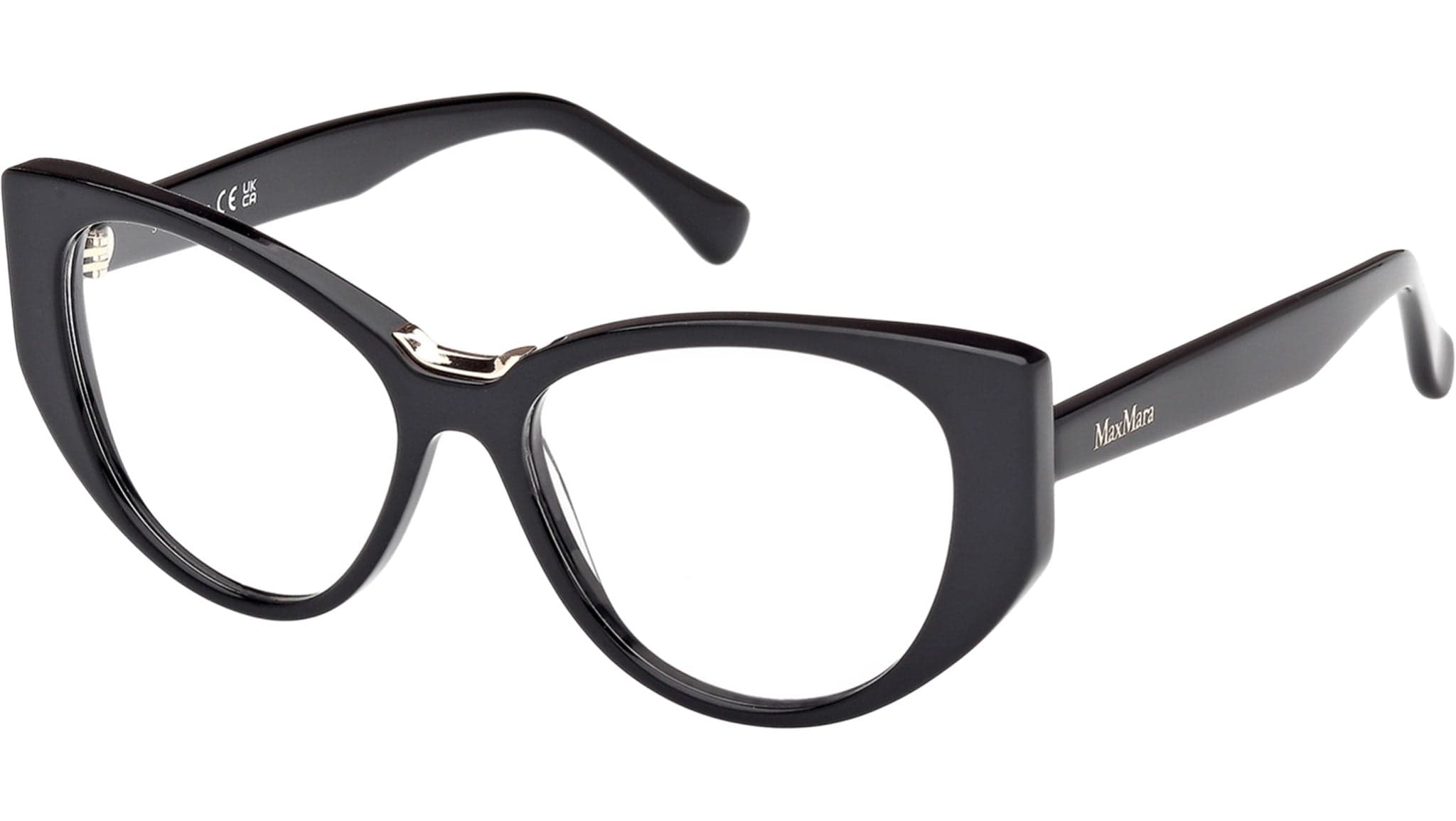Max Mara MM5142 001 Eyeglasses Shiny Black 52mm Women