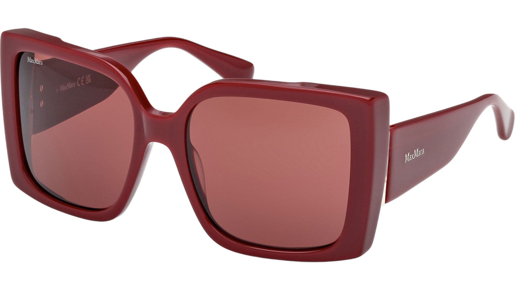 Max Mara MM0131 69S Sunglasses Shiny Bordeaux 56mm Women