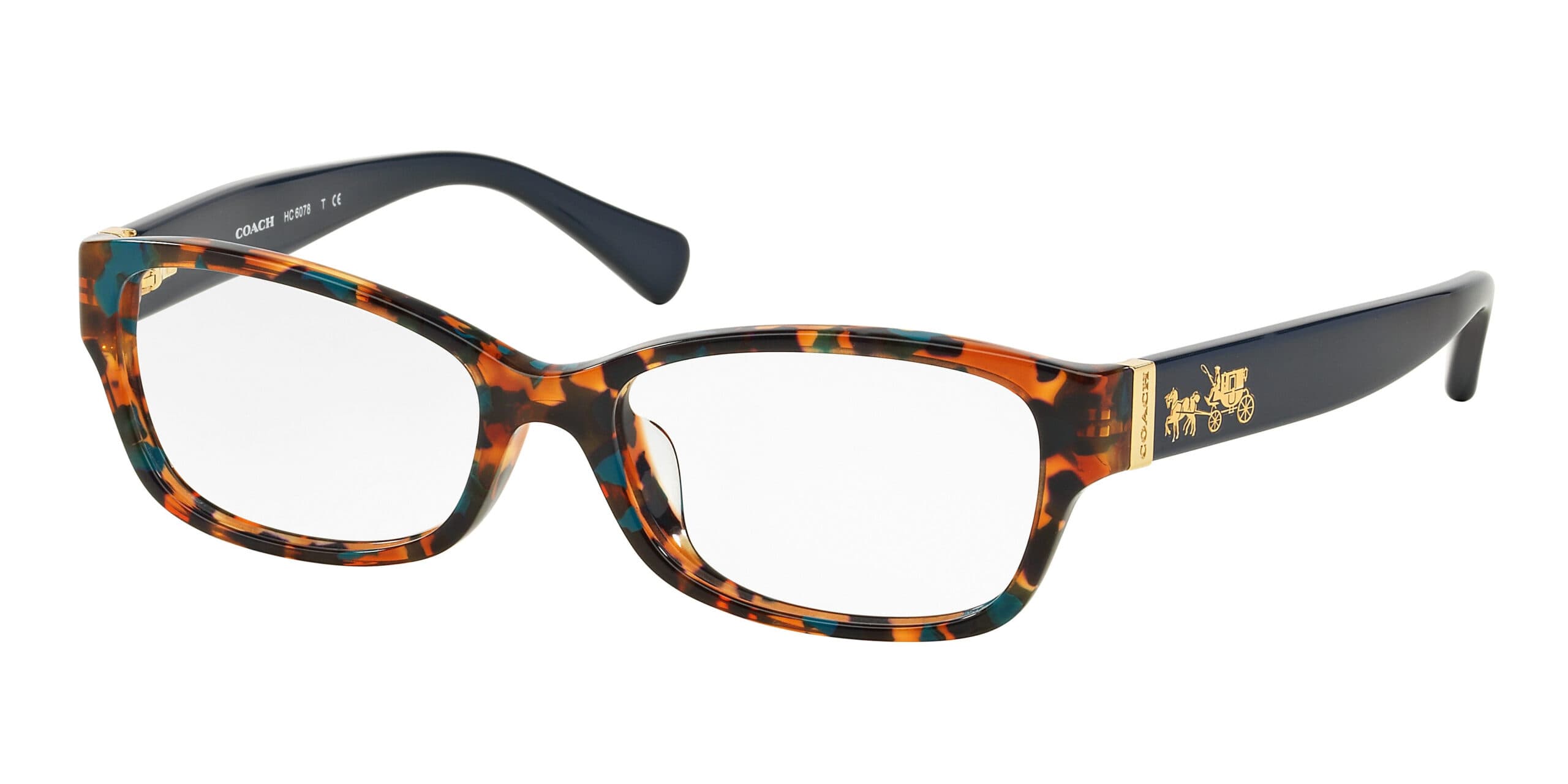 Coach HC6078 5337 Eyeglasses Teal Confetti 52mm Women