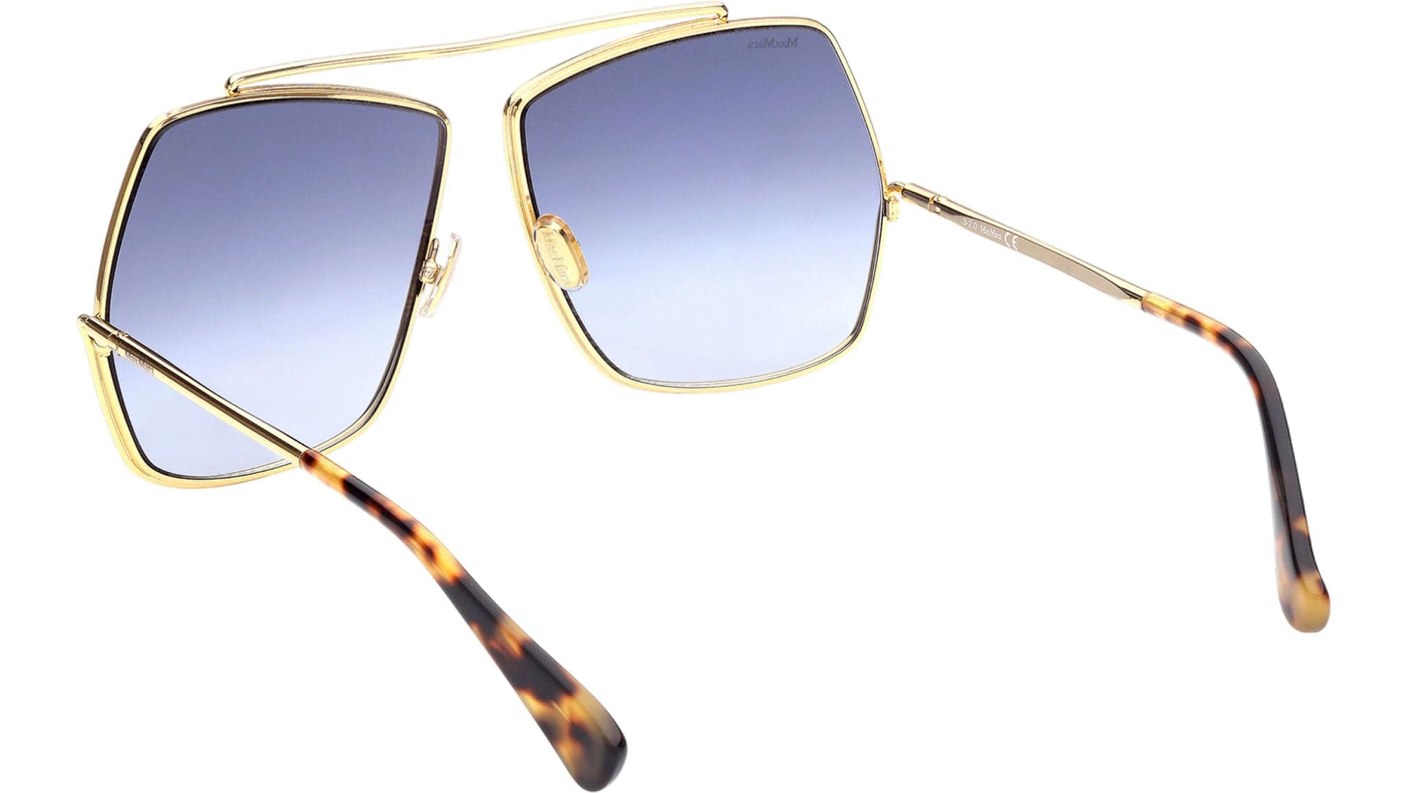 Max Mara MM0006 30W Sunglasses Shiny Deep Gold 64mm Women 4