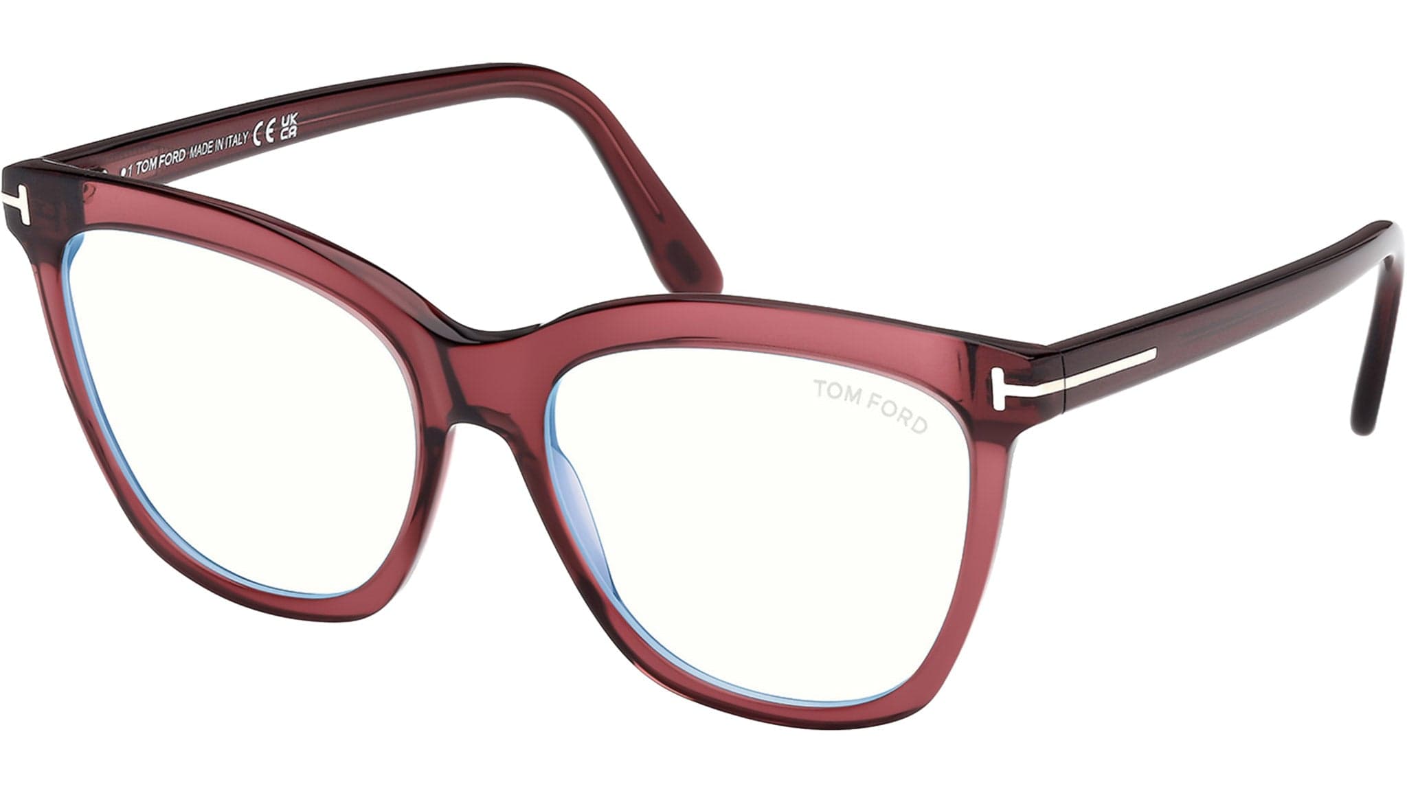 Tom Ford FT6042-B 069 Eyeglasses Shiny Bordeaux 54mm Women