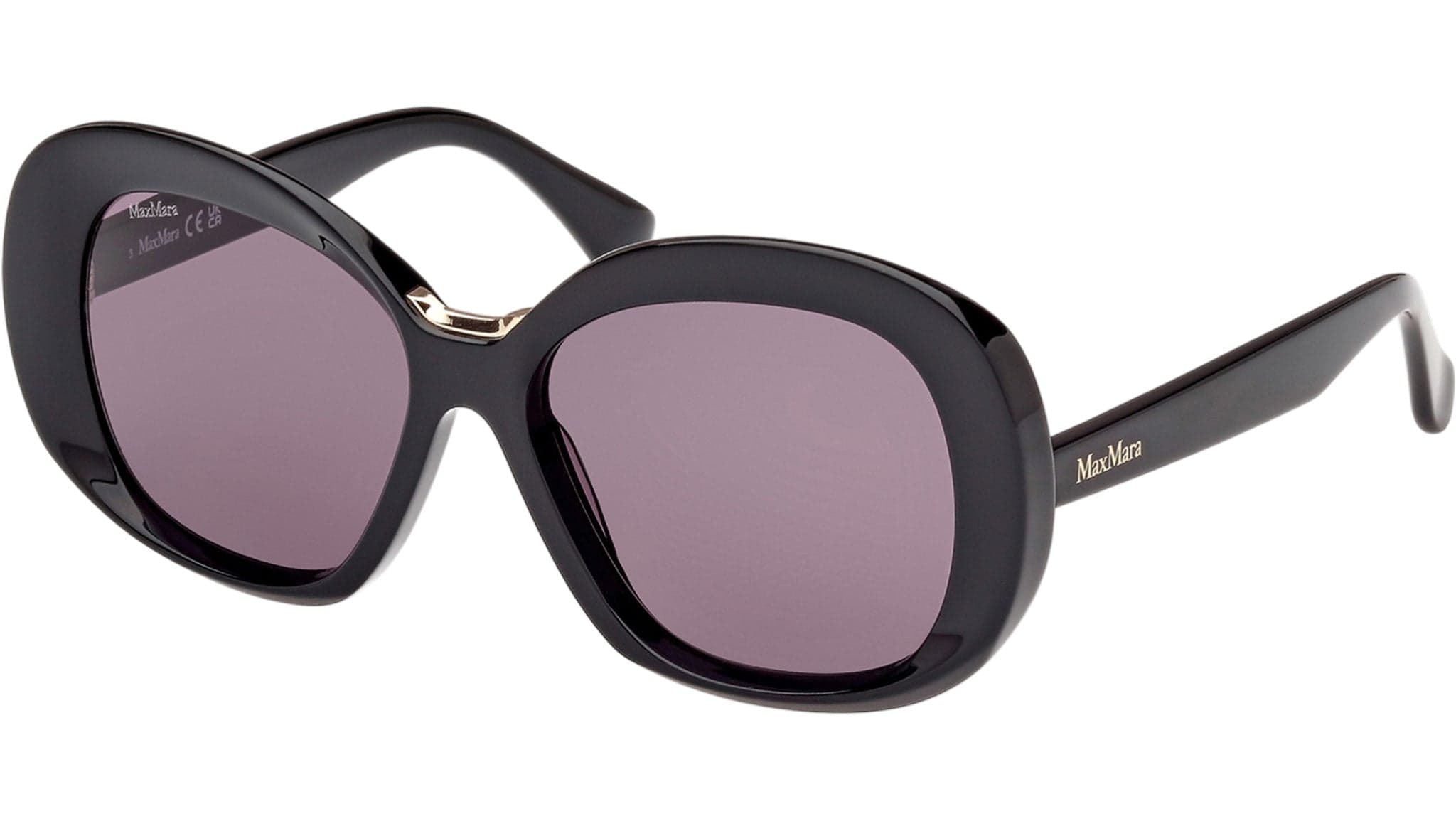 Max Mara MM0087 01A Sunglasses Shiny Black 55mm Women