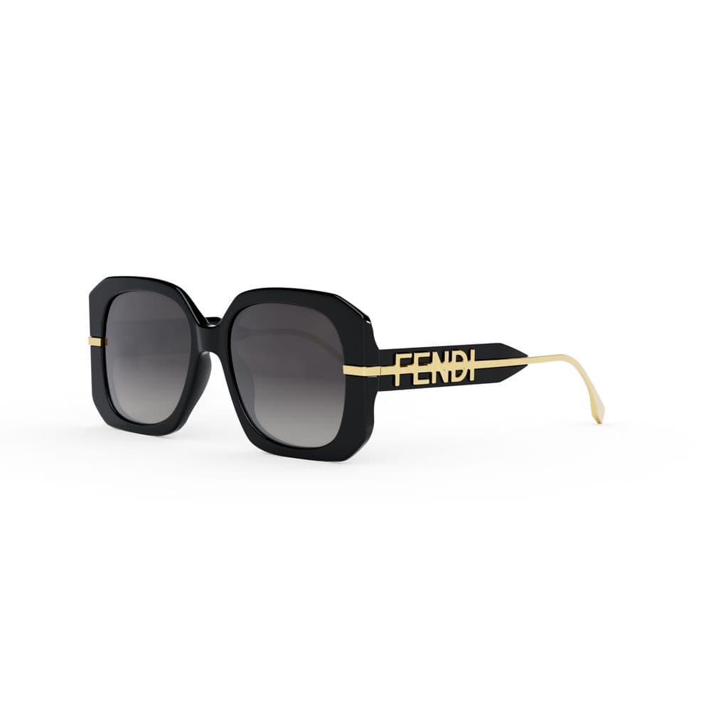 Fendi FE40065I 01B Sunglasses Shiny Black 55mm Women
