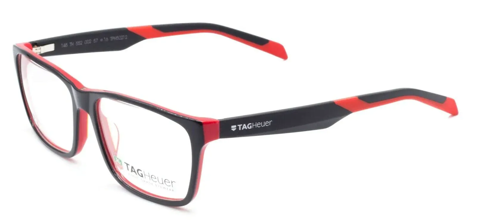 Tag Heuer TH552 002 Eyeglasses Black Red 57mm Unisex