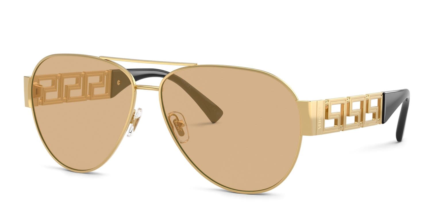 Versace 0VE2289 1002D8 Sunglasses Polished Gold 61mm Unisex