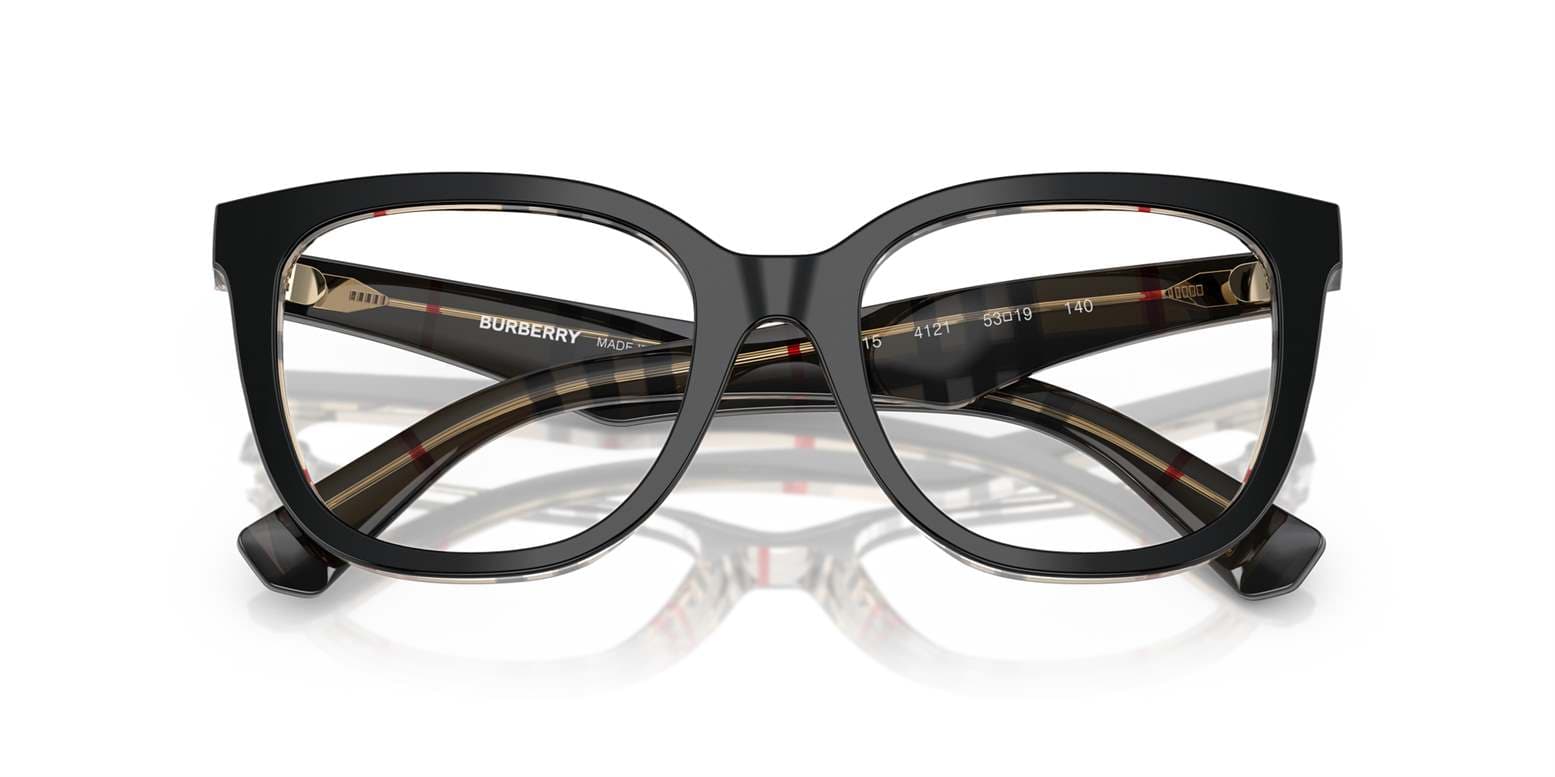 Burberry 0BE2415 4121 Eyeglasses Top Black On Vintage Check 53mm Unisex 5