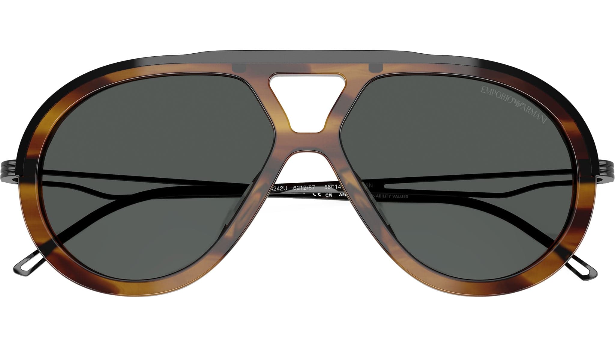 Emporio Armani 0EA4242U 621287 Sunglasses Bright Brown Streaked 56mm Men 5