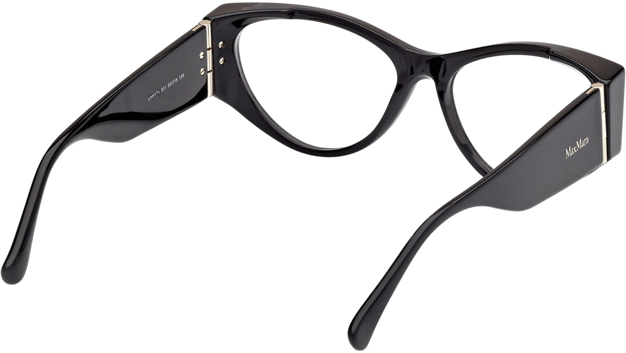 Max Mara MM5174 001 Eyeglasses Shiny Black 55mm 5