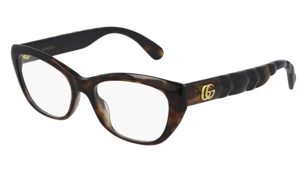 Gucci GG0813O 002 Eyeglasses Havana 52mm Women
