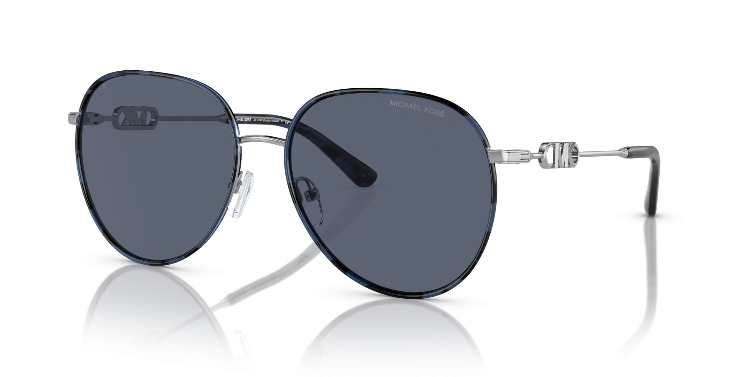 Michael Kors MK1128J Empire 10158S Sunglasses Silver 145mm Women