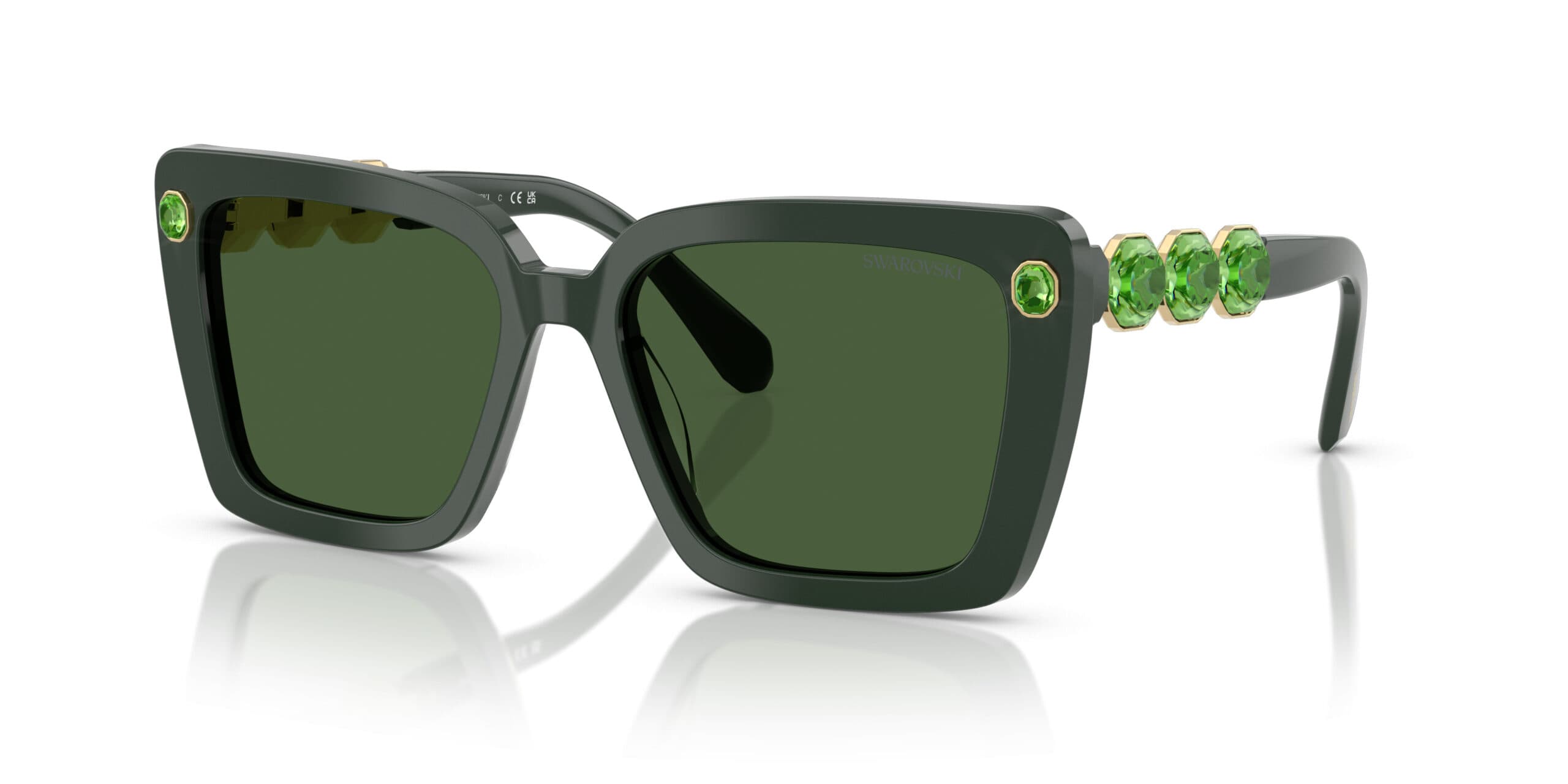 Swarovski SK6032 102671 Sunglasses Green 55mm Women