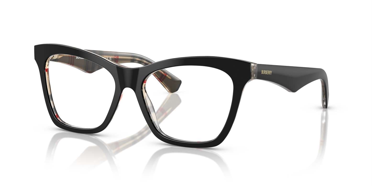 Burberry BE2416 4121 Eyeglasses Black On Vintage Checkered 54mm Women