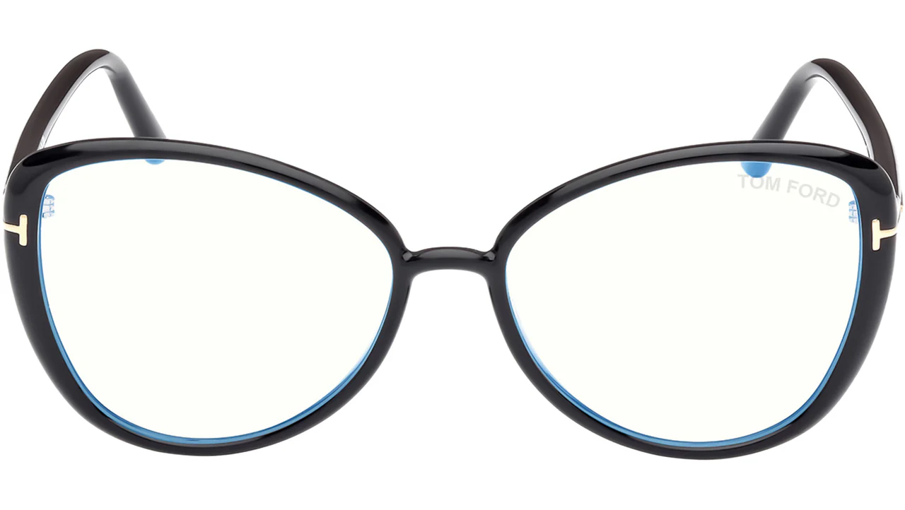 Tom Ford FT5907B 001 Eyeglasses Shiny Black 55mm Women 2