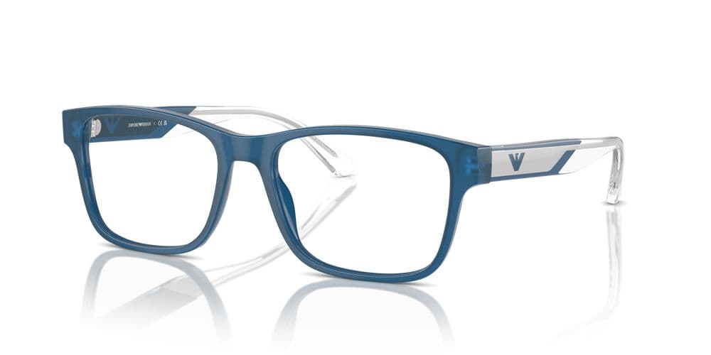 Emporio Armani 0EA3239 6092 Eyeglasses Shiny Opaline Blue 55mm Men