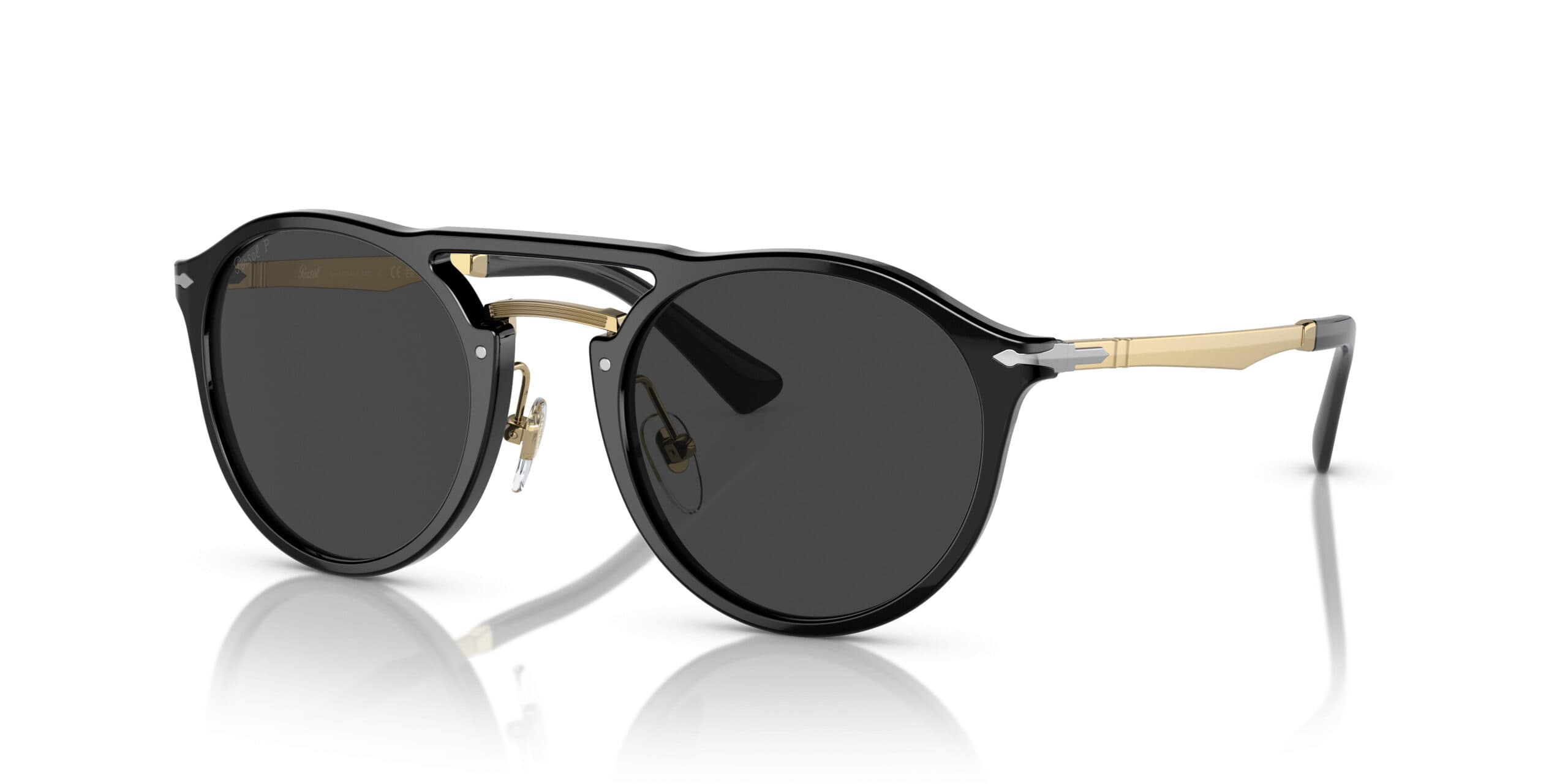Persol PO3264S 95/48 Sunglasses Polished Black And Gold 50mm
