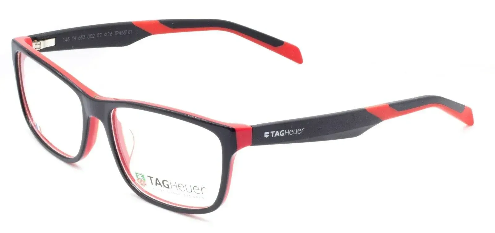 Tag Heuer TH553 002 Eyeglasses Black Red 57mm Unisex