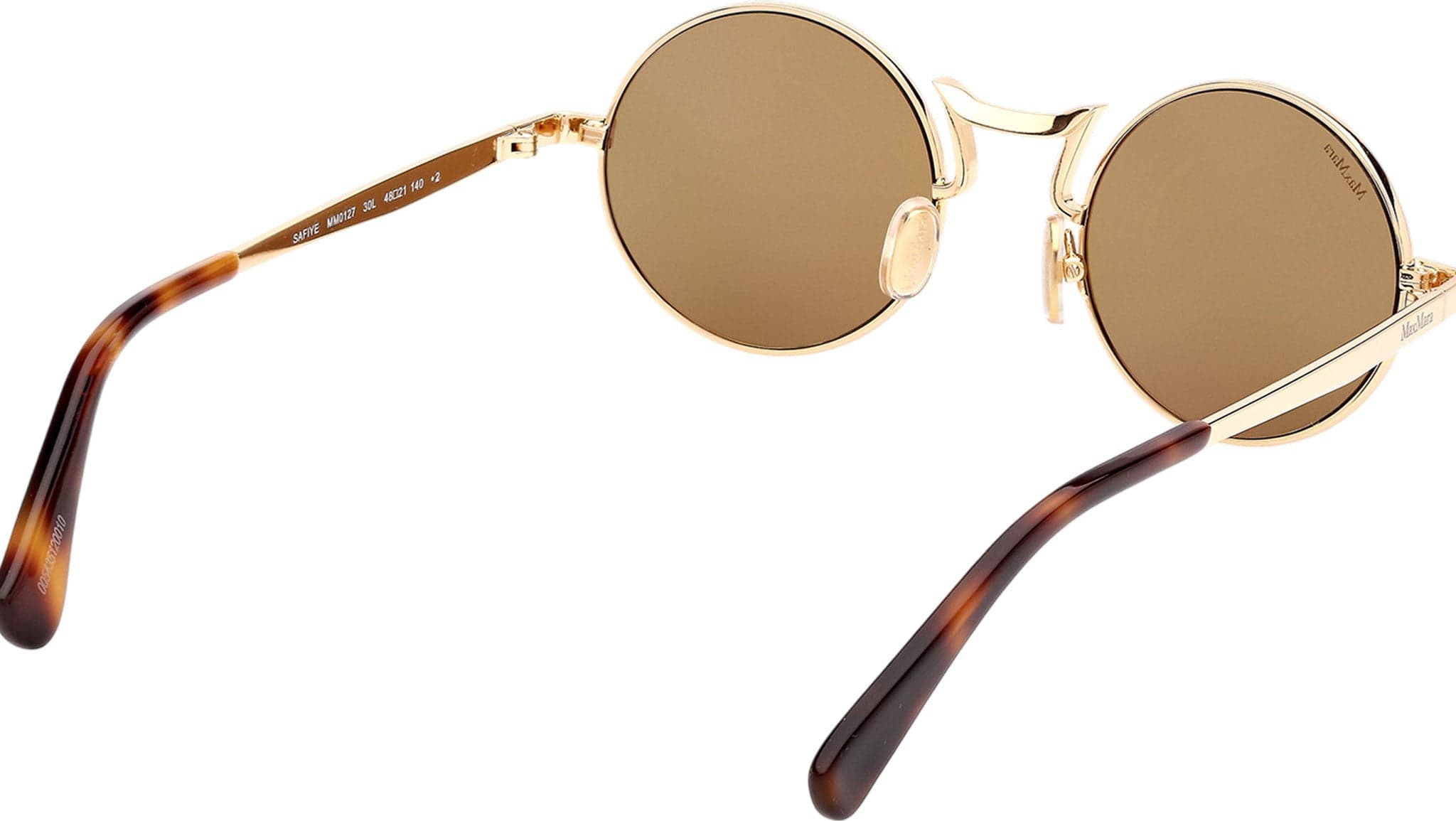Max Mara MM0127 30L Sunglasses Shiny Deep Gold 48mm Women 5
