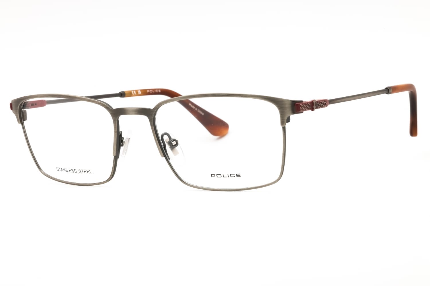 Police VPLF78N 08F8 Eyeglasses Shiny Light Red 53mm Men