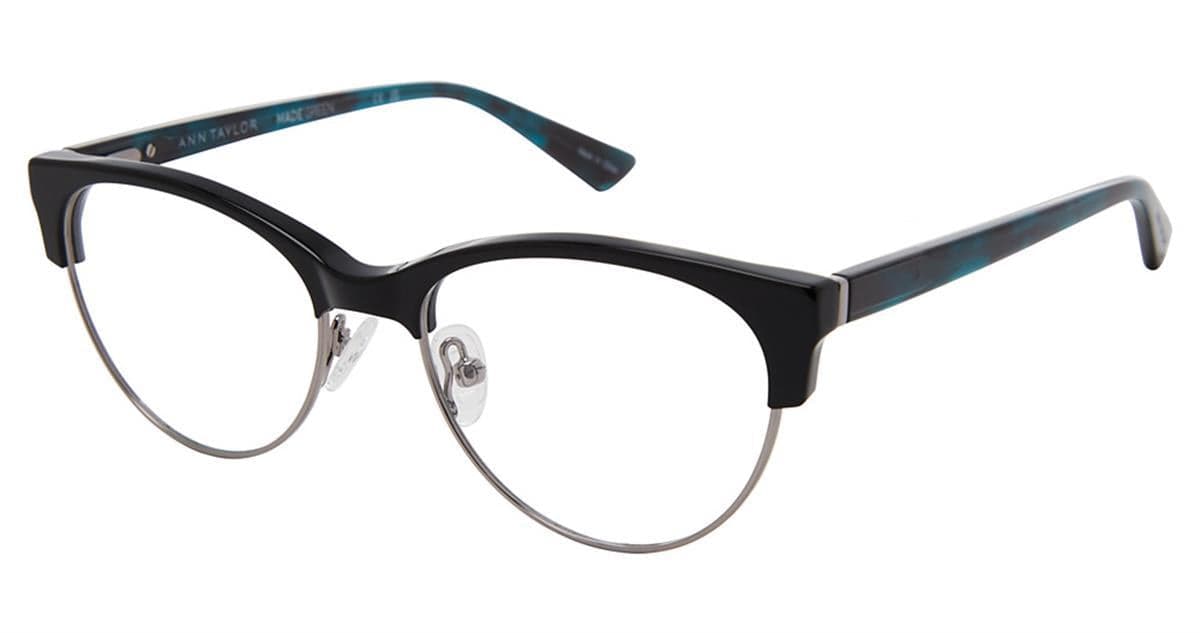 Ann Taylor AT353 C01 Eyeglasses Black Silver 52mm Women