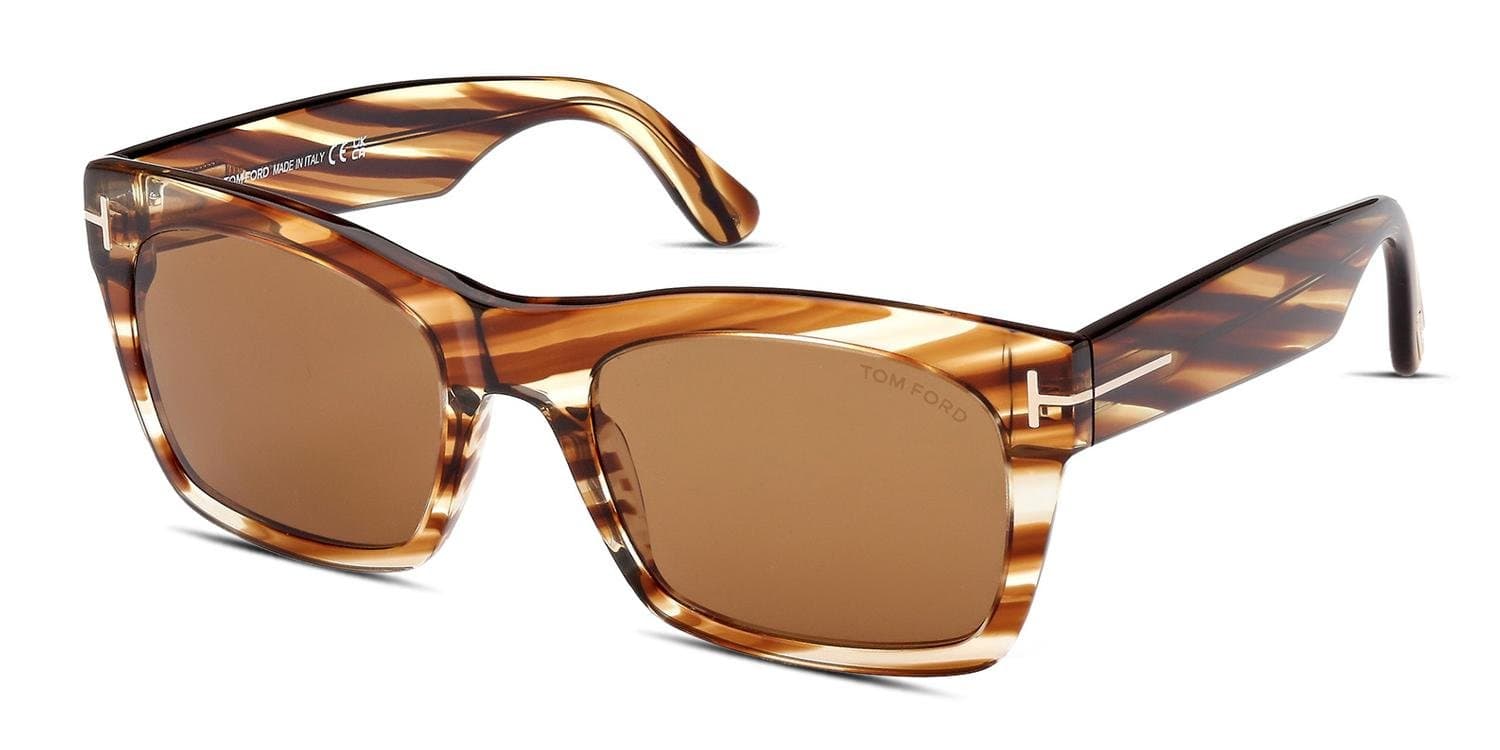 Tom Ford FT1062 56E Sunglasses Striped Brown