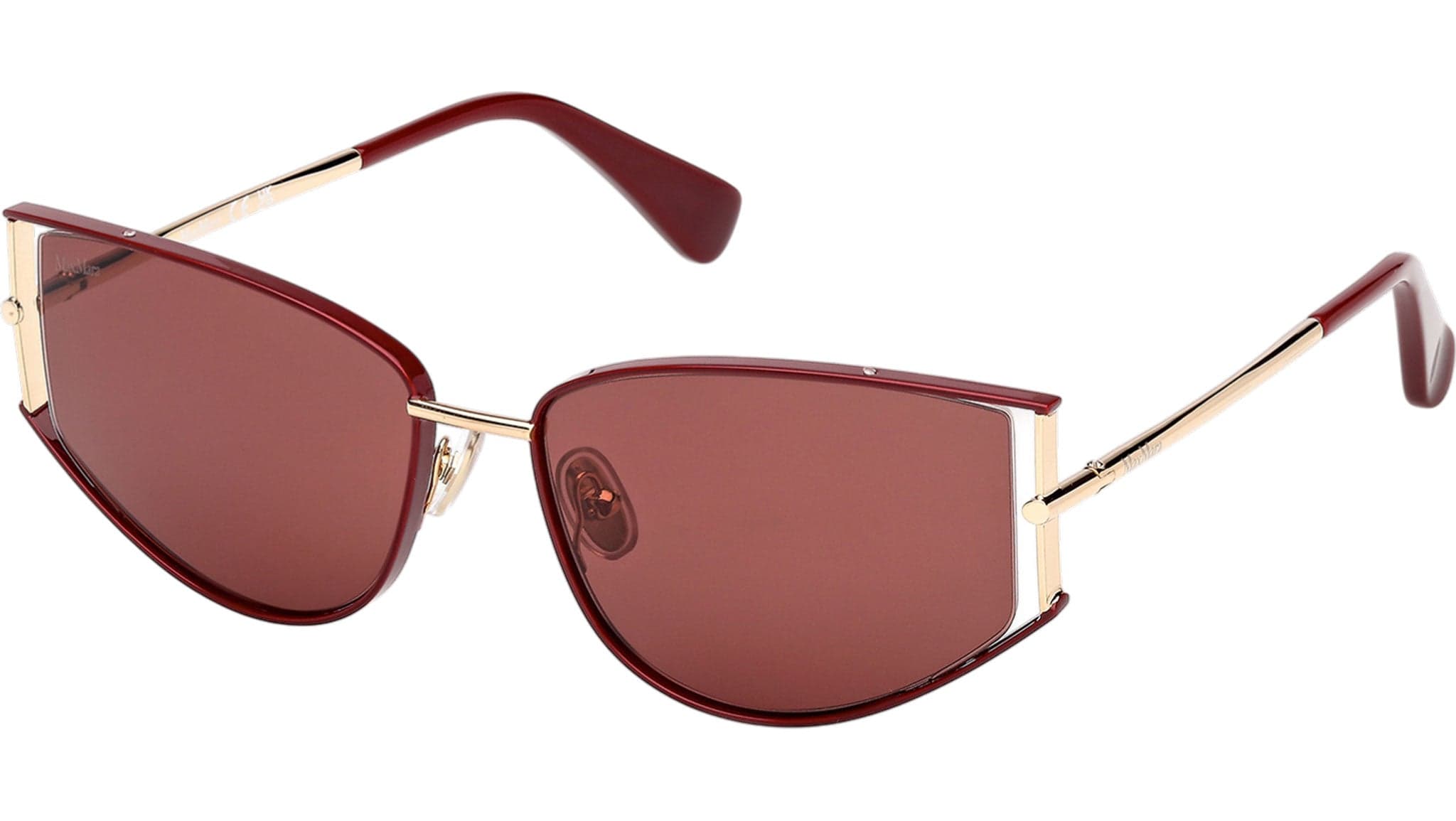 Max Mara MM0141 69S Sunglasses Shiny Bordeaux 58mm Women