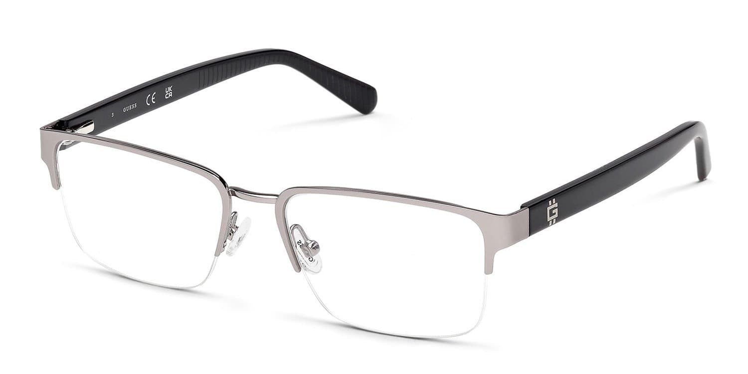 Guess GU50326 11 Eyeglasses Matte Light Nickeltin