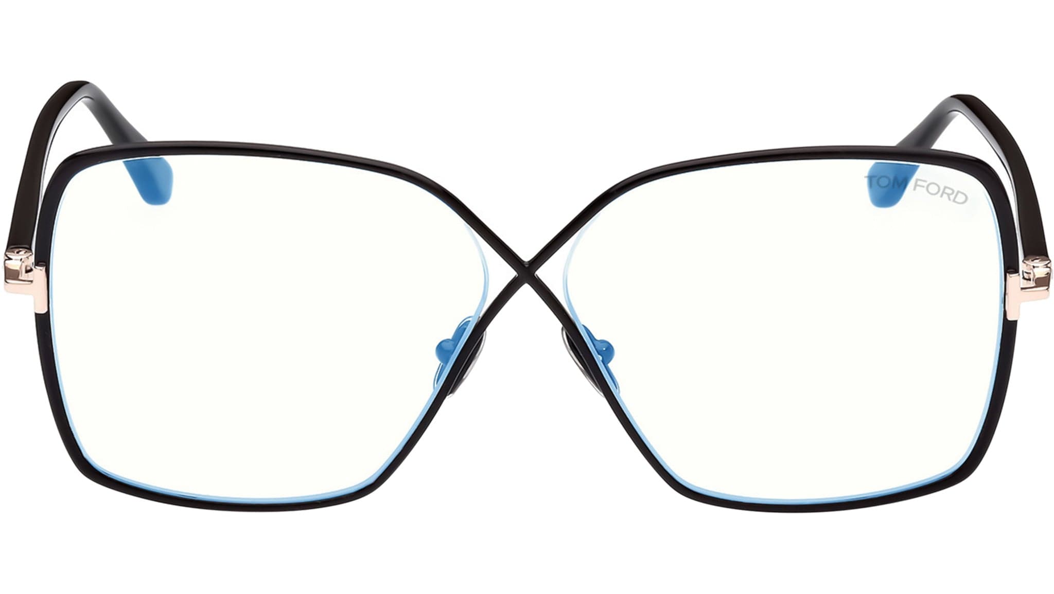 Tom Ford FT5841B 001 Eyeglasses Shiny Black 59mm Women 2