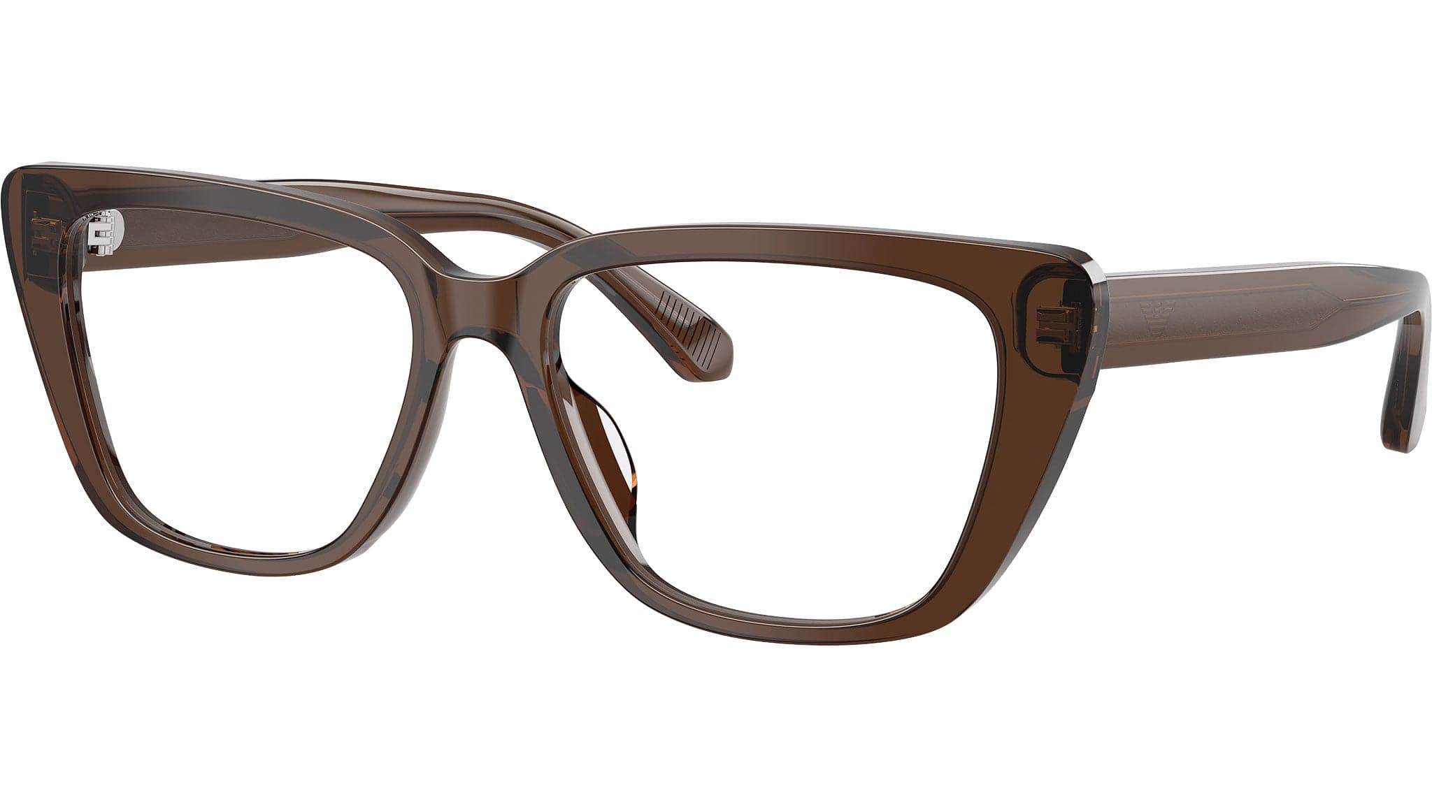 Emporio Armani 0EA3256U 6251 Eyeglasses Shiny Transparent Brown 52mm Women