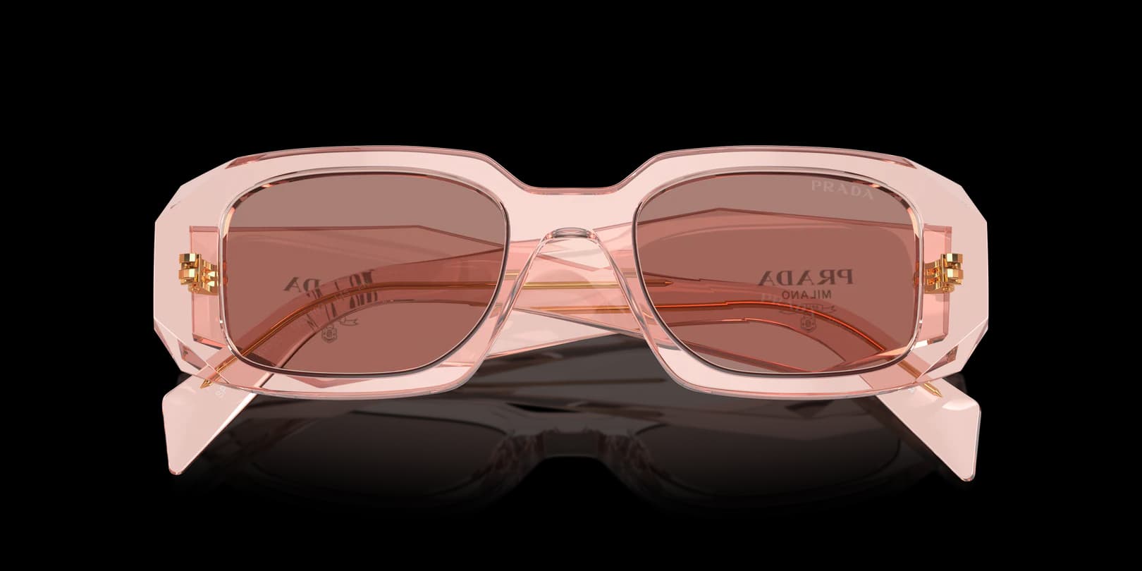 Prada 0PR 17WS 19Q10D Sunglasses Transparent Peach 49mm Women 5