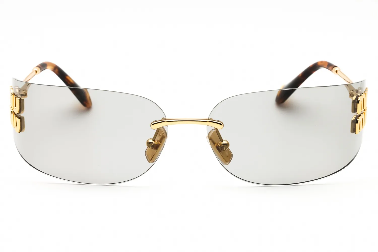 Miu Miu 0MU A51S 5AK50K Sunglasses Gold 75mm Women 2