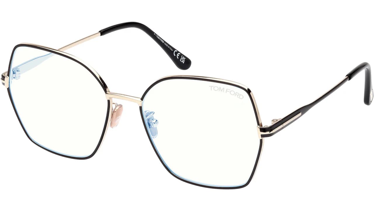 Tom Ford FT5876B 032 Eyeglasses Pale Gold 56mm Women