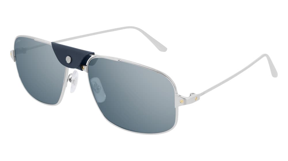 Cartier CT0193S 004 Sunglasses Silver 60mm Men
