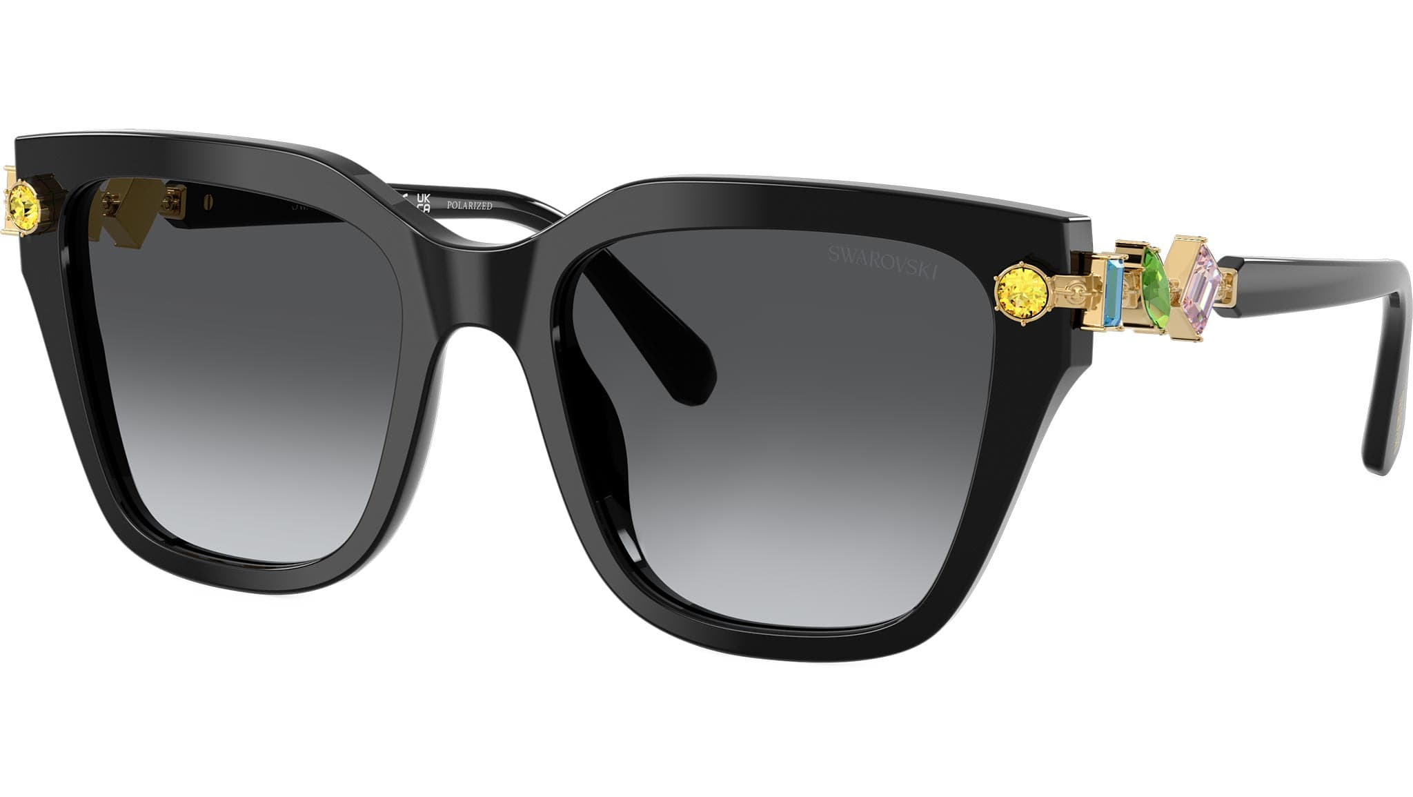 Swarovski SK6041 1001T3 Sunglasses Shiny Black 53mm Women