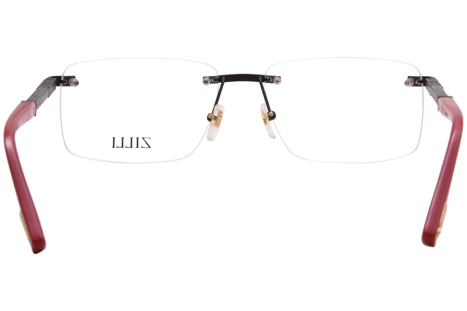 Zilli ZI60056 C06 Eyeglasses Satin Black Red 61mm Men 4