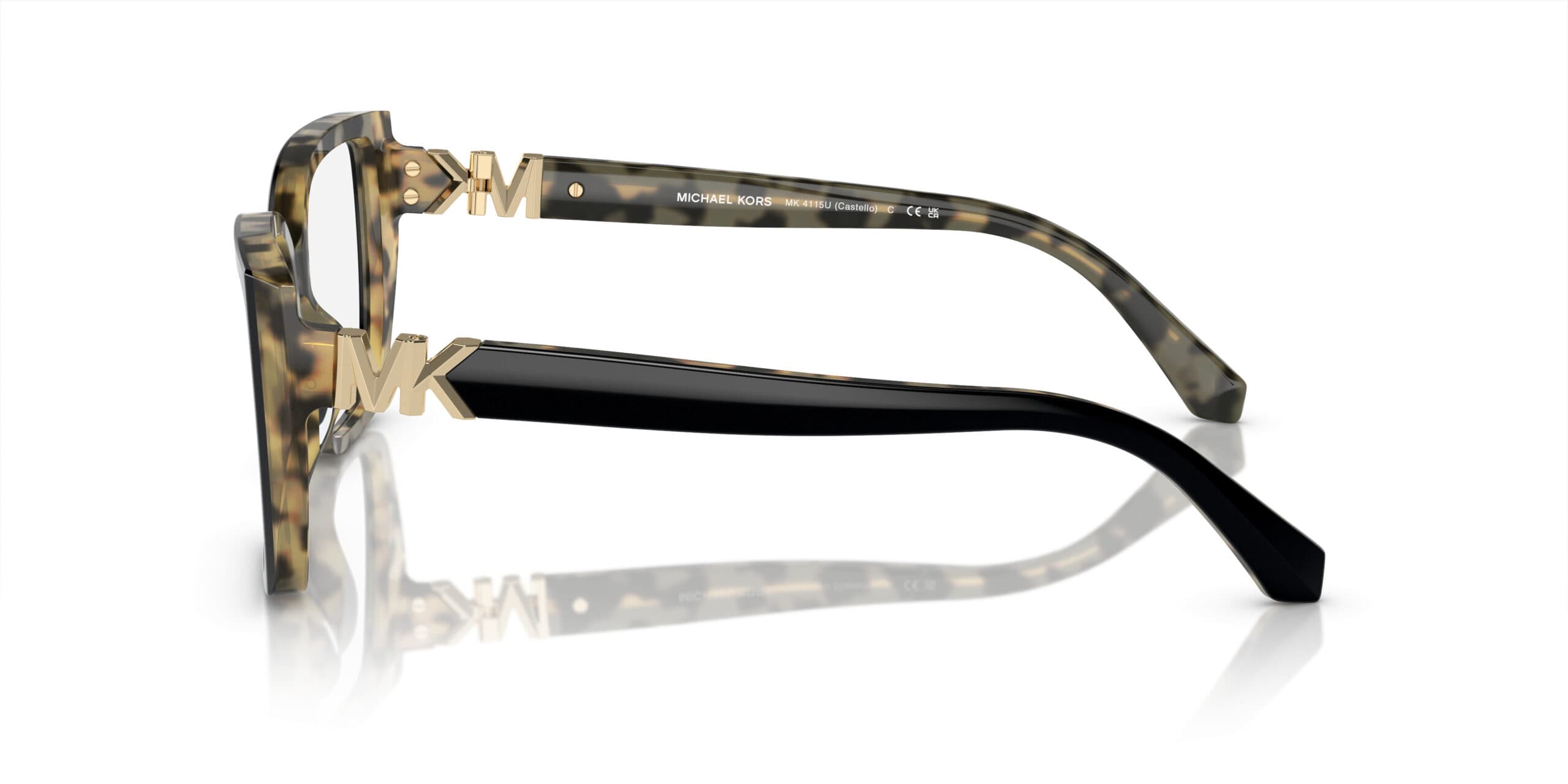 Michael Kors MK4115U Castello 3950 Eyeglasses Black Amber Tortoise 54mm Women 3